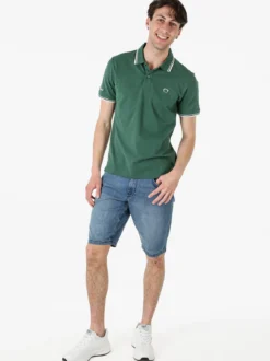 Baci & Abbracci Polo da uomo in cotone a maniche corte - verde