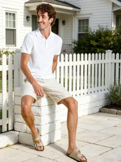 Baci & Abbracci Polo da uomo in maglia extra fine a maniche corte