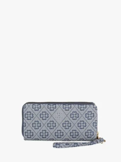 Baci & Abbracci Portafoglio rettangolare da donna con doppia zip - blu