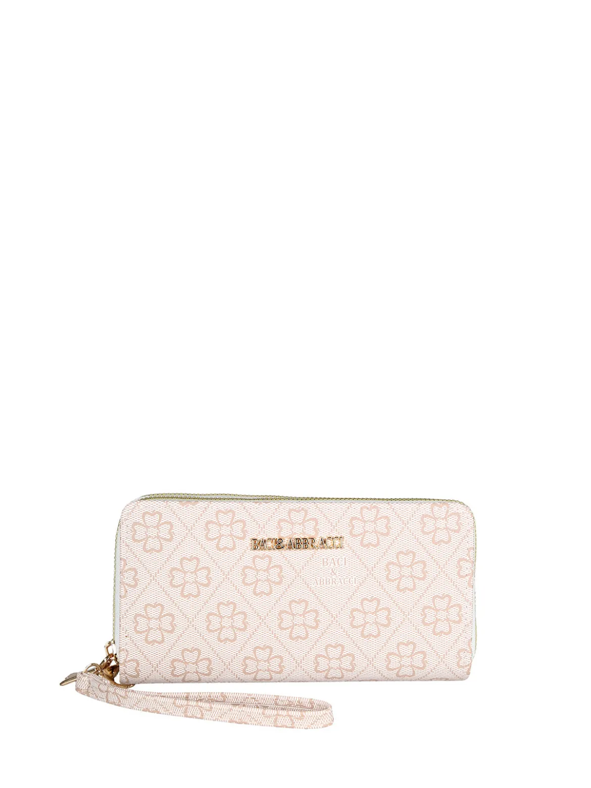 Baci & Abbracci Portafoglio rettangolare da donna con doppia zip - beige