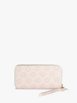 Baci & Abbracci Portafoglio rettangolare da donna con doppia zip - beige