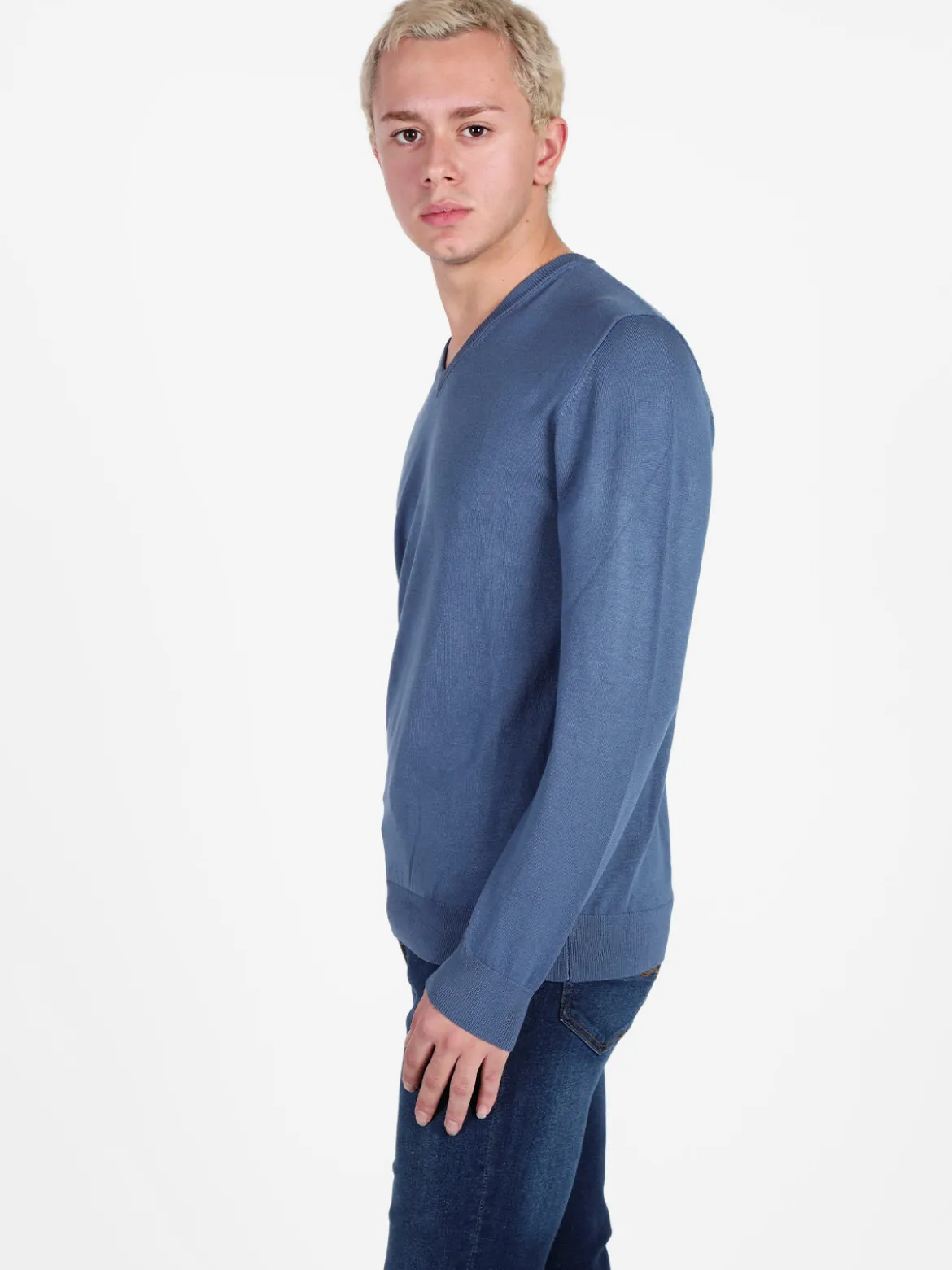 Baci & Abbracci Pullover da uomo in maglia con scollo a V