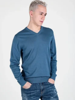 Baci & Abbracci Pullover da uomo in maglia scollo V
