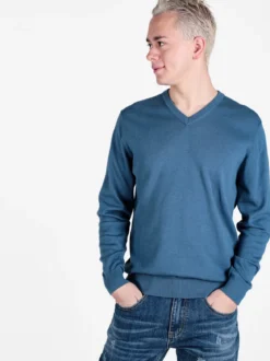 Baci & Abbracci Pullover da uomo in maglia scollo V