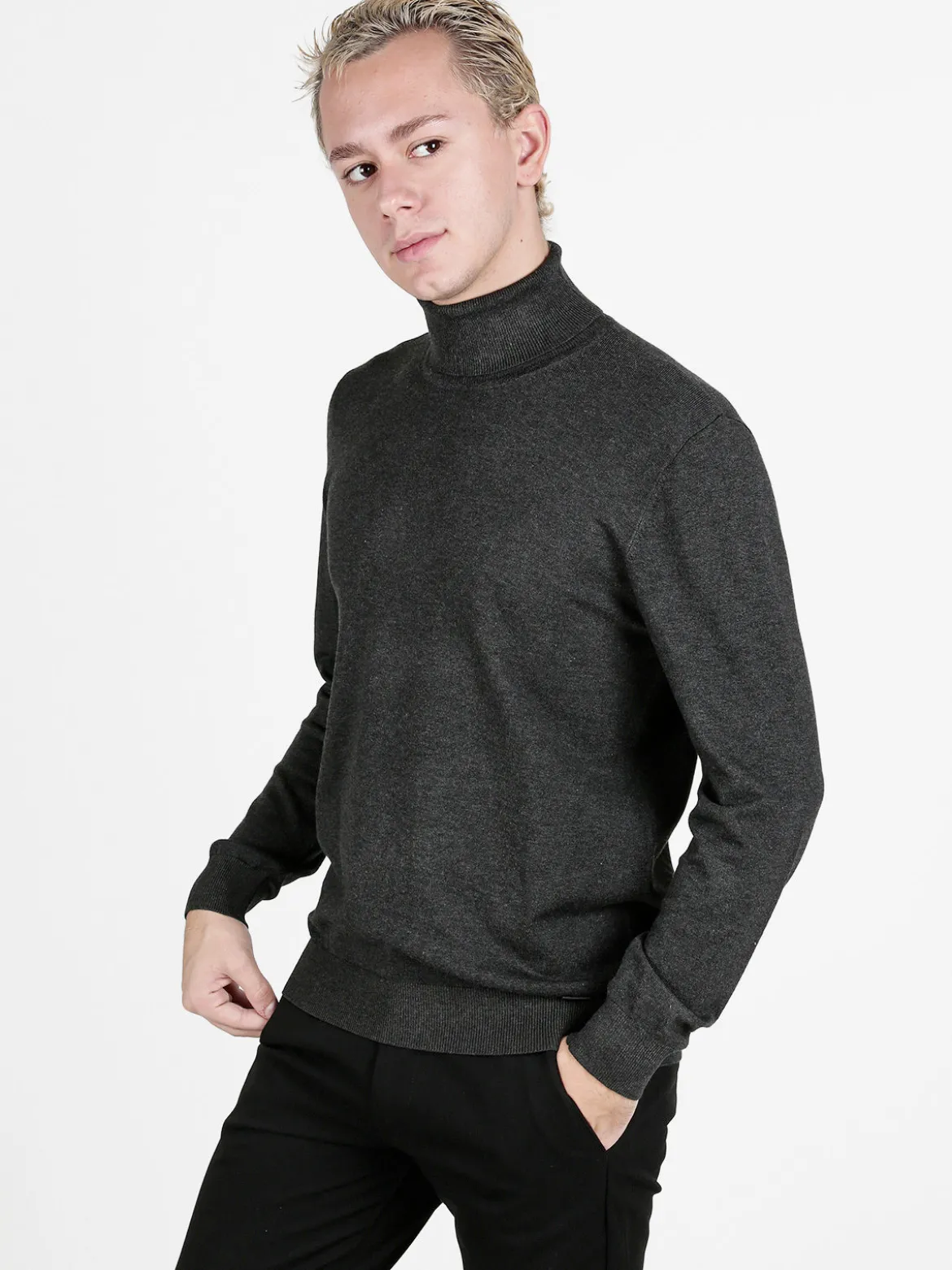 Baci & Abbracci Pullover dolcevita in maglia da uomo