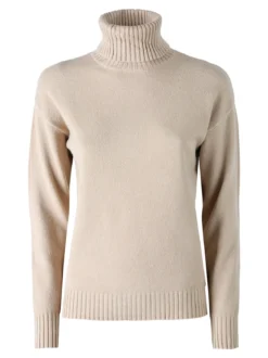 Baci & Abbracci Pullover donna dolcevita in maglia - beige