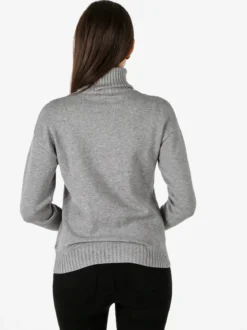 Baci & Abbracci Pullover donna dolcevita in maglia - grigio