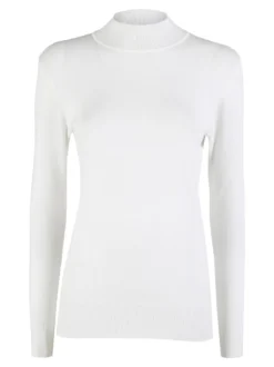 Baci & Abbracci Pullover donna lupetto in maglia - bianco