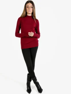 Baci & Abbracci Pullover donna lupetto in maglia - bordeaux