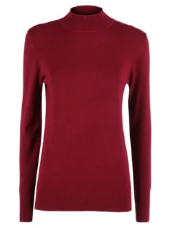 Baci & Abbracci Pullover donna lupetto in maglia - bordeaux