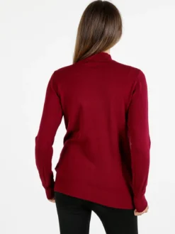 Baci & Abbracci Pullover donna lupetto in maglia - bordeaux