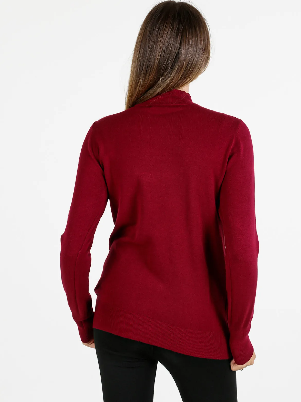 Baci & Abbracci Pullover donna lupetto in maglia - bordeaux