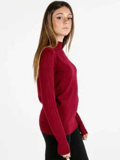 Baci & Abbracci Pullover donna lupetto in maglia - bordeaux