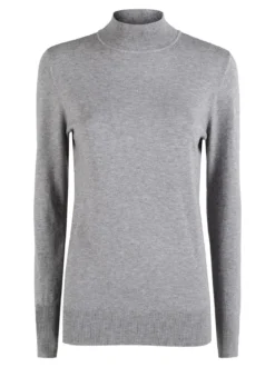 Baci & Abbracci Pullover donna lupetto in maglia - grigio