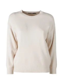 Baci & Abbracci Pullover girocollo da donna in maglia tinta unita - naturale