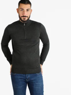 Baci & Abbracci Pullover uomo in maglia mezza zip