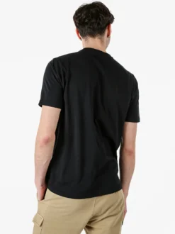 Baci & Abbracci T-shirt girocollo da uomo in cotone con taschino e zip - nero