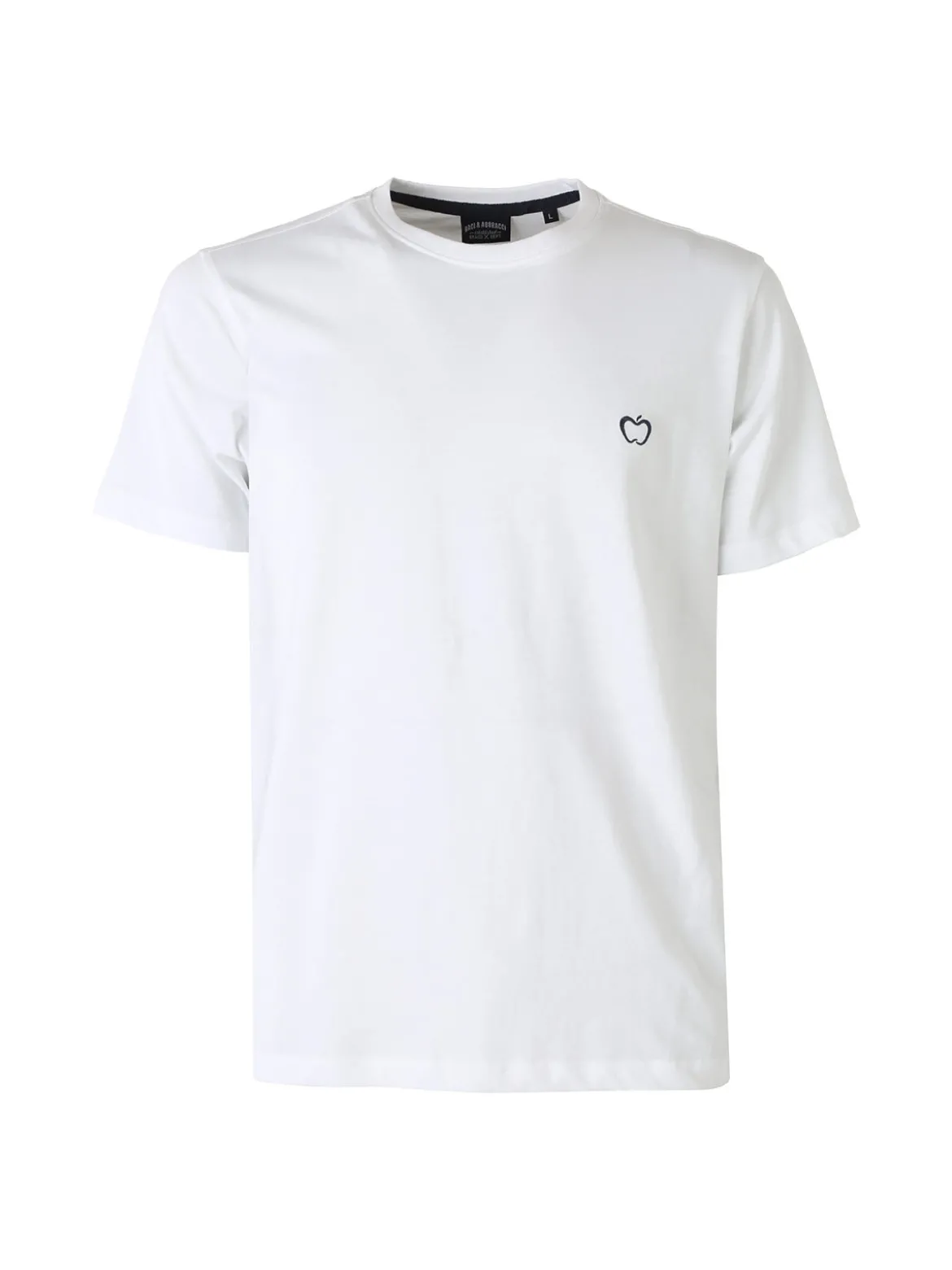 Baci & Abbracci T-shirt girocollo in cotone da uomo con logo - bianco