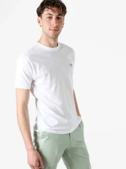 Baci & Abbracci T-shirt girocollo in cotone da uomo con logo - bianco