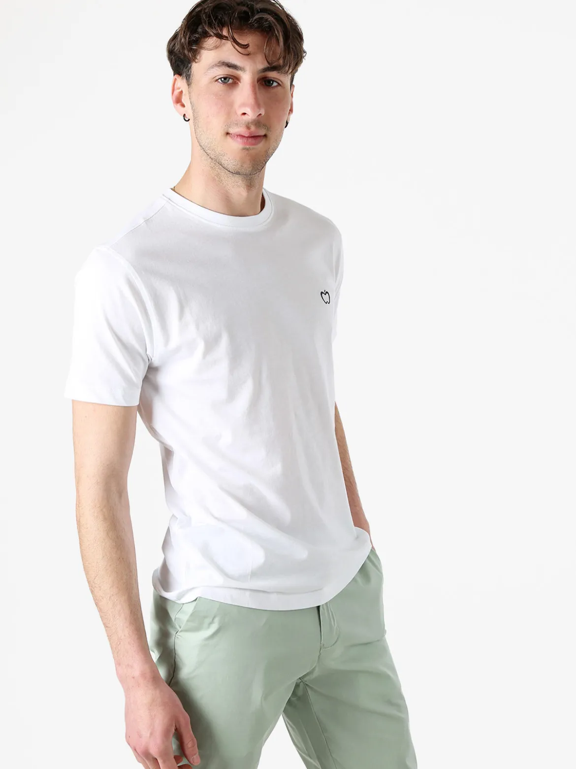 Baci & Abbracci T-shirt girocollo in cotone da uomo con logo - bianco