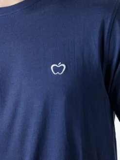 Baci & Abbracci T-shirt girocollo in cotone da uomo con logo - blu