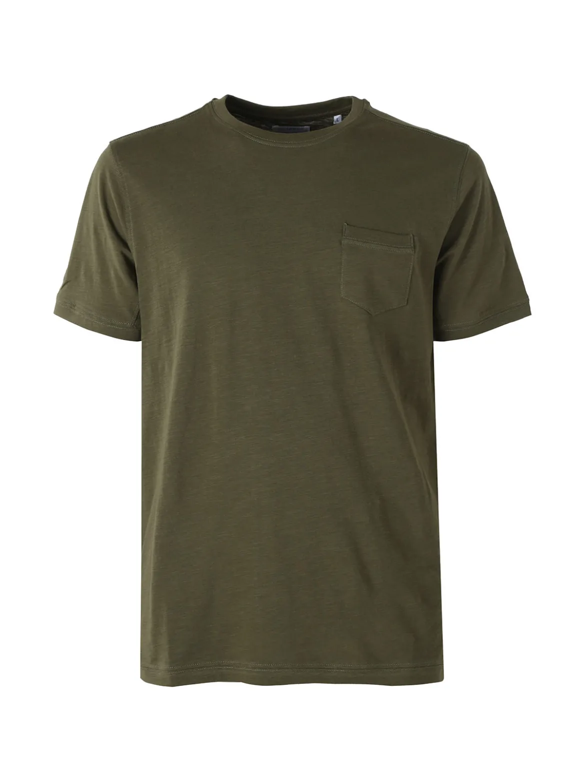 Baci & Abbracci T-shirt girocollo in cotone da uomo con taschino - militare