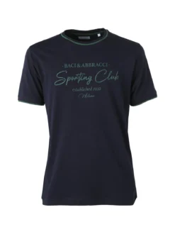 Baci & Abbracci T-shirt in cotone da uomo con stampa - blu scuro