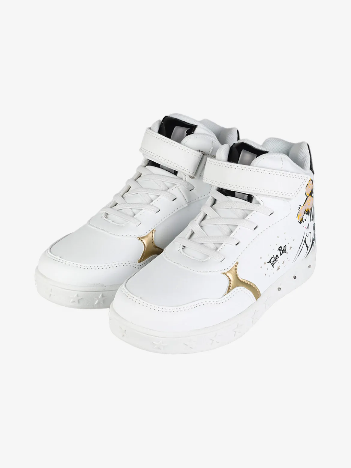 Bacio & Bacio Sneakers alte da ragazza con cinturino a strappo e luci