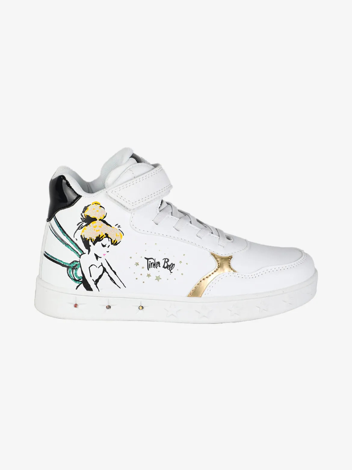 Bacio & Bacio Sneakers alte da ragazza con cinturino a strappo e luci