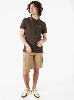 Bad Boys Bermuda da uomo in cotone con tasconi laterali - khaki