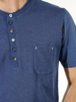 Bad Boys Maglia da uomo in cotone a maniche corte con taschino - blu