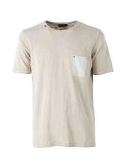 Bad Boys T-shirt da uomo in maglia con taschino - beige