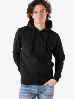 Baker'S Felpa da uomo full zip con cappuccio - nero