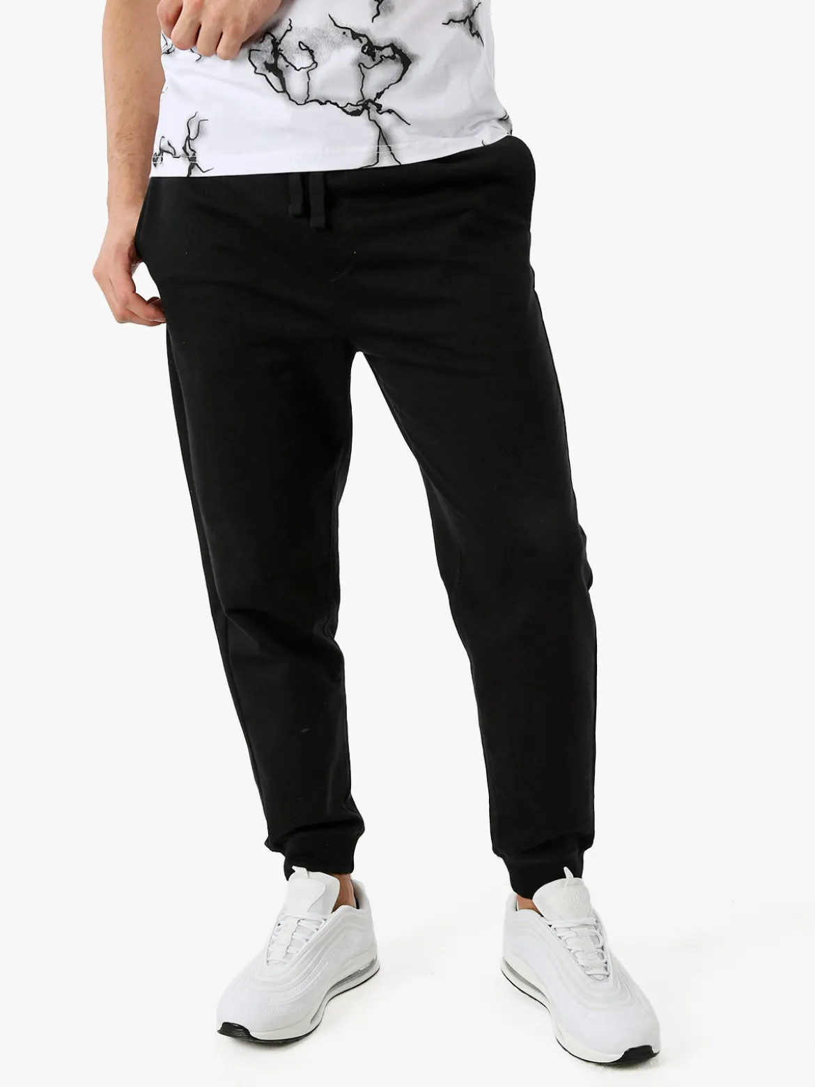 Baker'S Pantaloni tuta da uomo con coulisse e polsini - nero