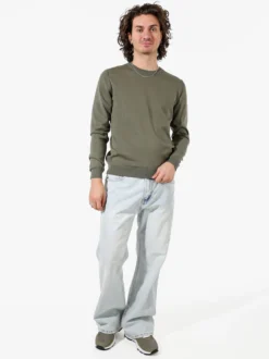 Baker'S Pullover girocollo da uomo in cotone - militare