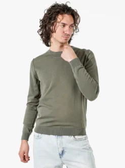 Baker'S Pullover girocollo da uomo in cotone - militare