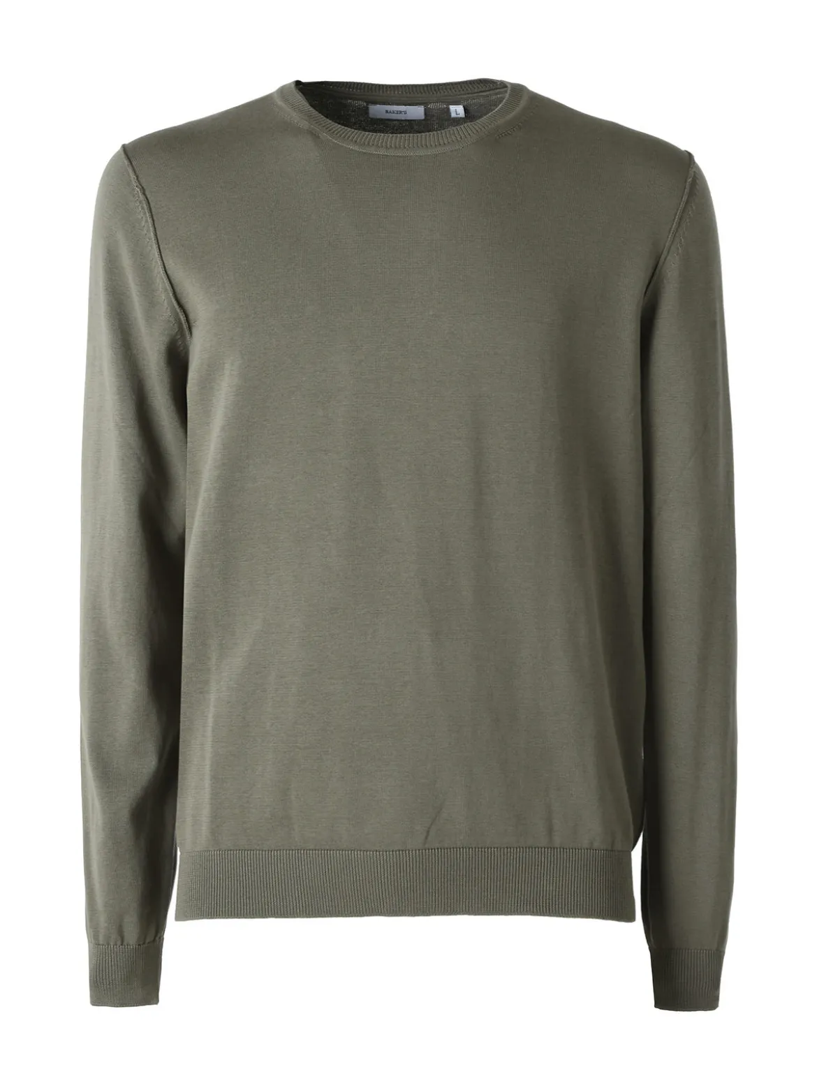 Baker'S Pullover girocollo da uomo in cotone - militare