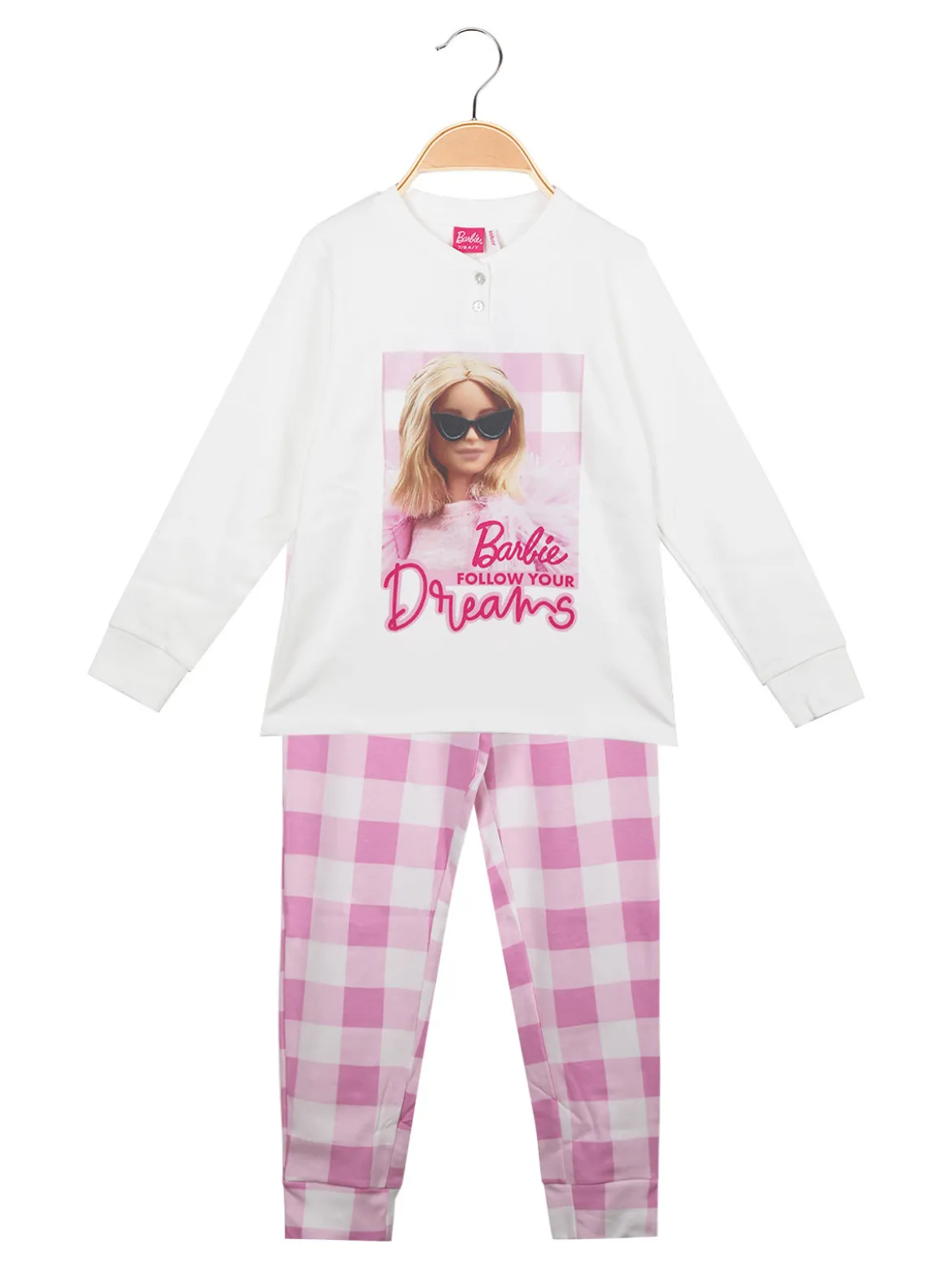Barbie Pigiama lungo da bambina in cotone interlock