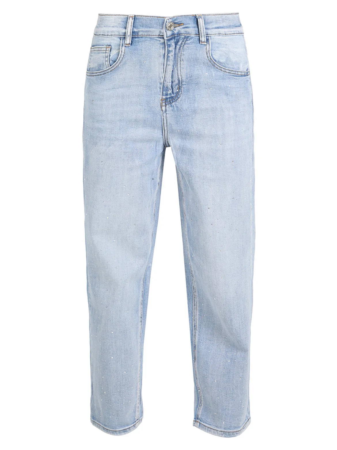 Baseventi Jeans donna mom fit con strass