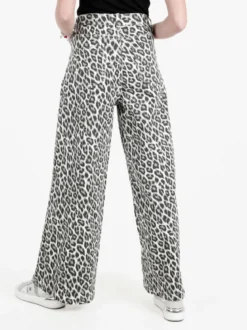 Baseventi Pantaloni donna animalier a gamba larga