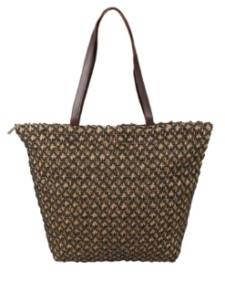 Basile Borsa da mare in paglia con dettagli in lurex