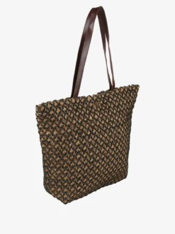 Basile Borsa da mare in paglia con dettagli in lurex