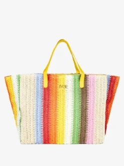 Basile Borsa da mare in paglia multicolore
