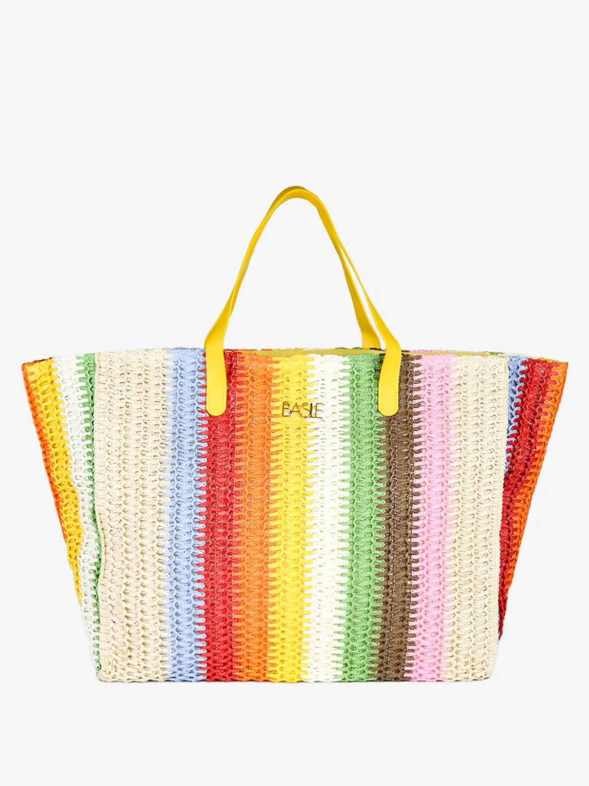 Basile Borsa da mare in paglia multicolore