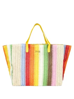 Basile Borsa da mare in paglia multicolore
