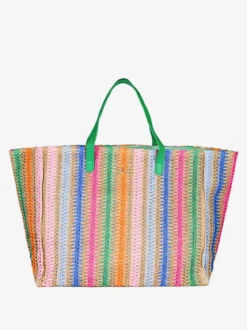 Basile Borsa da mare in paglia multicolore