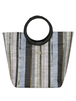 Basile Borsa media da mare in paglia multicolore