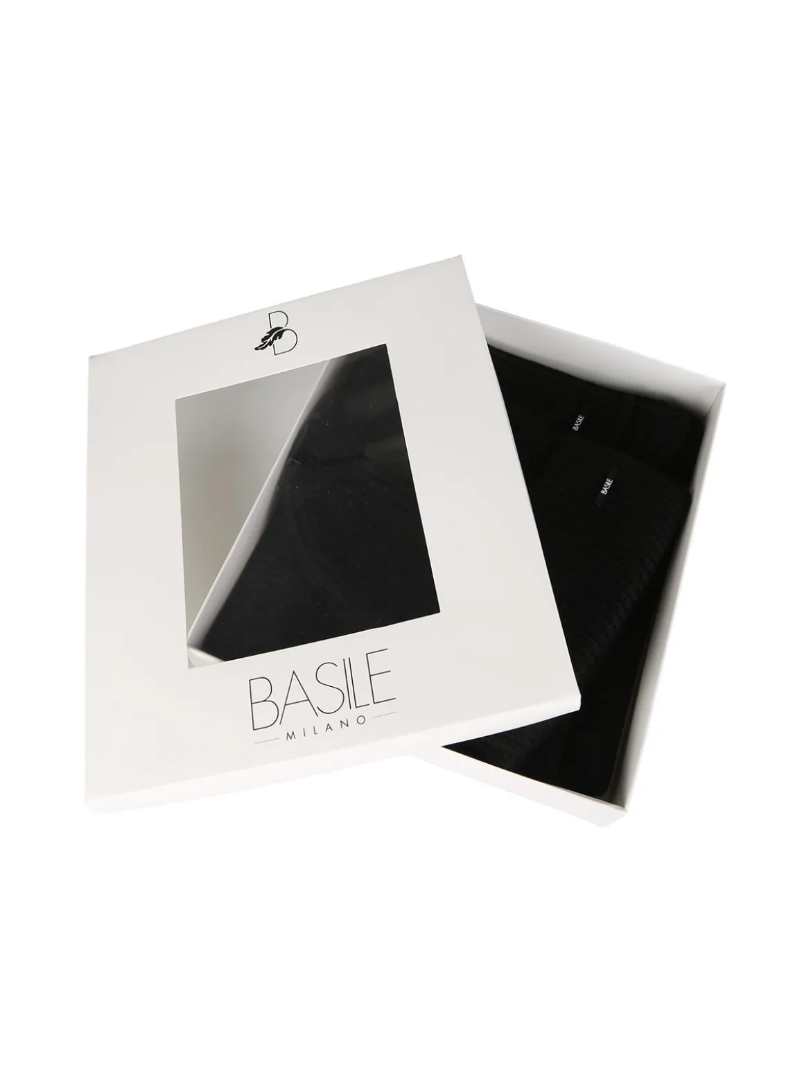 Basile Set regalo uomo con cappello e sciarpa in maglia - nero