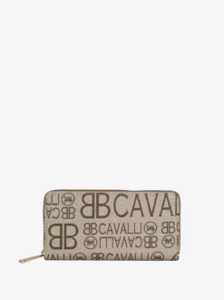 B.Cavalli Portafoglio da donna con stampe - khaki