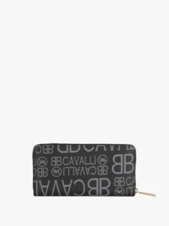 B.Cavalli Portafoglio da donna con stampe - nero